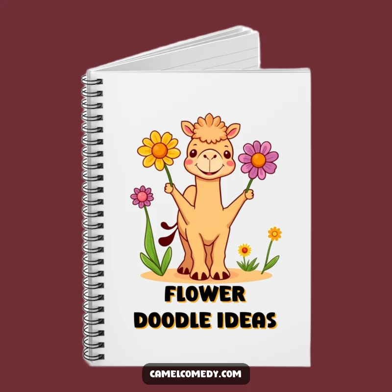 Funny Cute Camel Juggling Flowers Notebook - Jot Down Laughs & Ideas