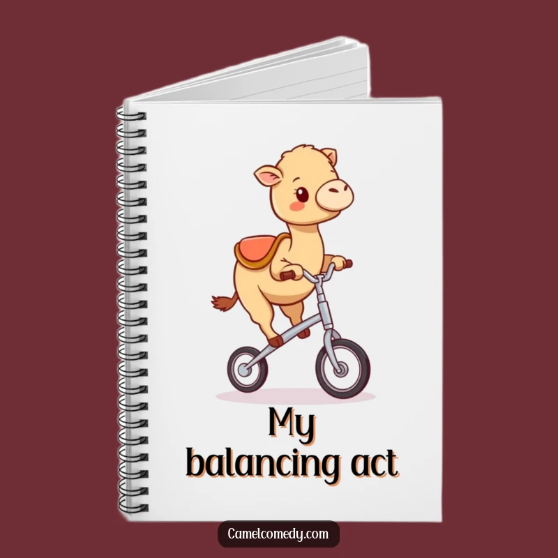 Funny Kawaii Camel Unicycle Notebook: Jot Down Your Wobbly Ideas