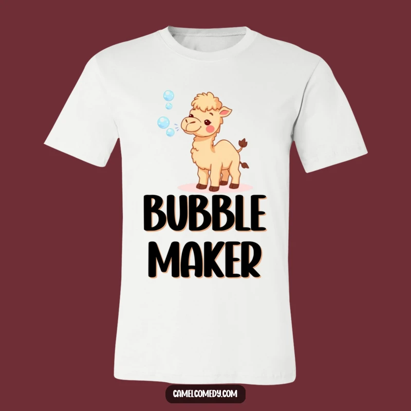 Funny Tiny Camel Bubble T-Shirt: Happy Blower Tee, Perfect Gift