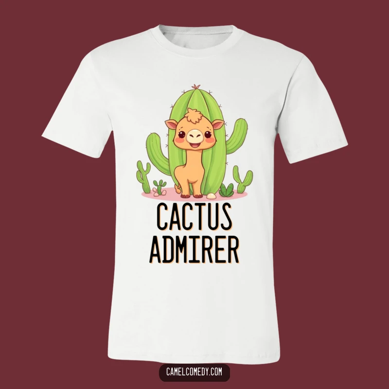 Funny Camel Cactus T-Shirt: Curious Desert Explorer Tee for Laughs