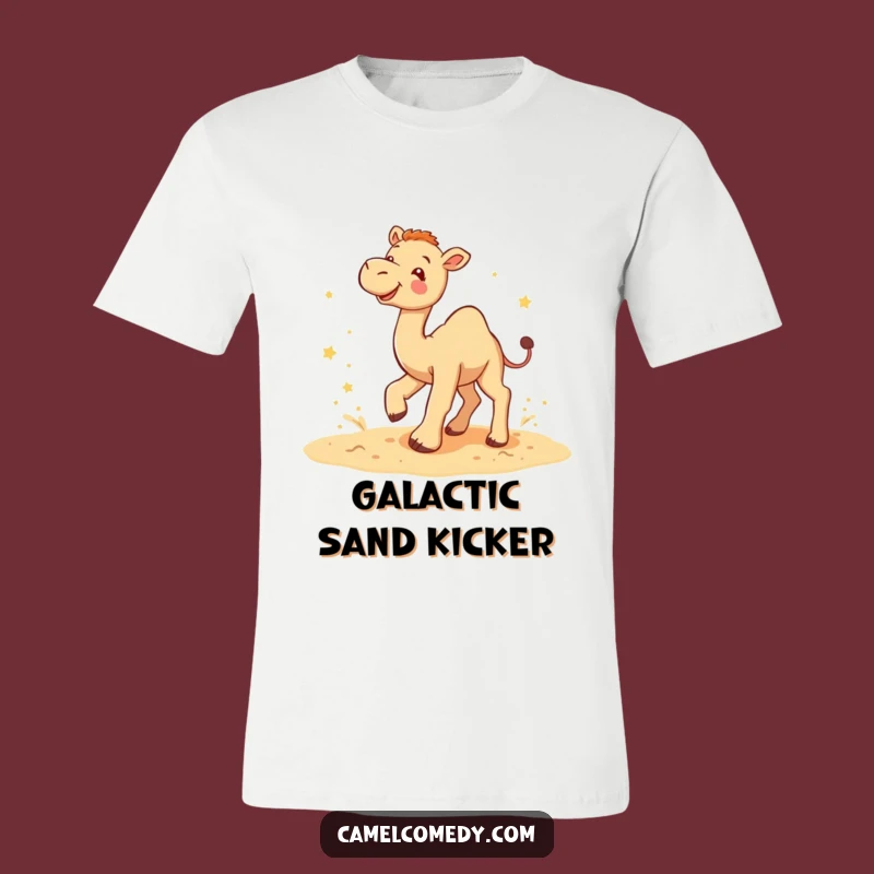 Funny Camel Star Kicker T-Shirt: Playful Sand Kicking Tee for Laughs