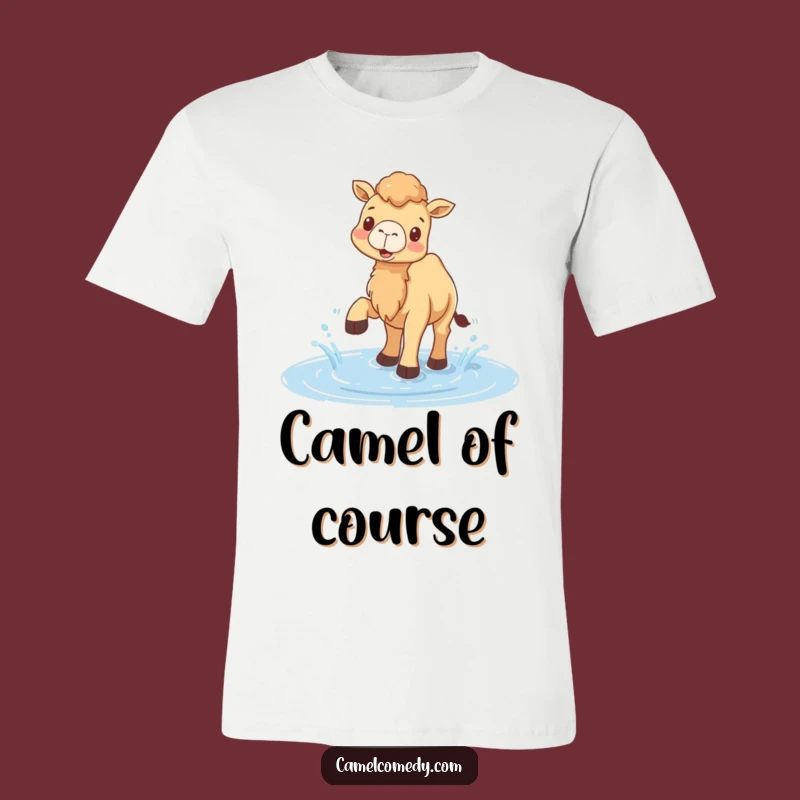 Funny Camel Water Splash T-Shirt - Comedic Animal Design, Ideal Funny Gift!