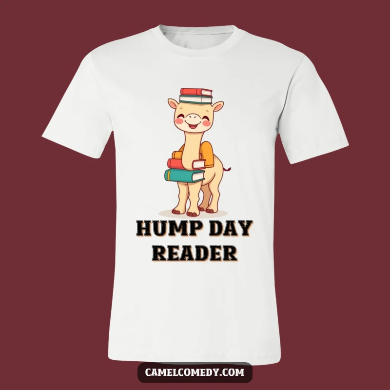 Funny Bookish Camel T-Shirt - Joyful Hump Stack, Hilarious Scholar Tee