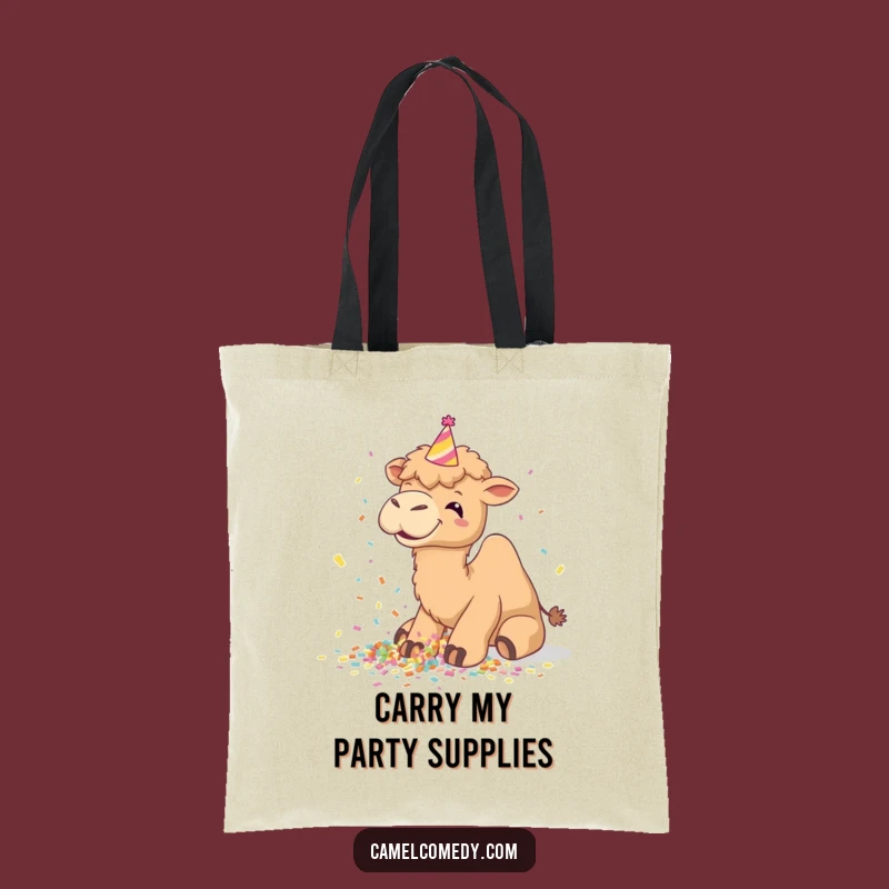 Funny Camel Confetti Fiesta Tote Bag: Carry Your Party Spirit
