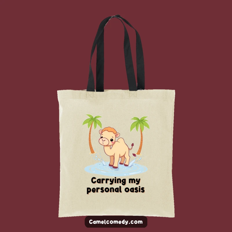 Funny Kawaii Camel Tote Bag - Playful Oasis Splash, Chic Funny Gift!
