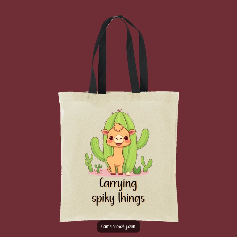 Funny Camel Cactus Tote Bag: Curious Desert Wanderer for Stylish Hauls