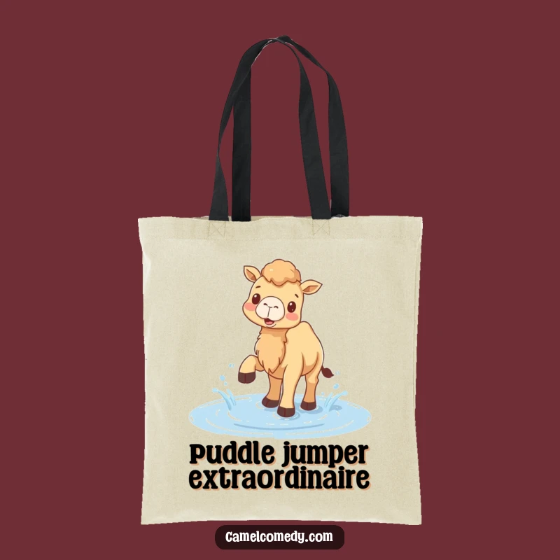 Funny Camel Puddle Splash Tote Bag - Carry Your Laughs, Perfect Funny Gift!