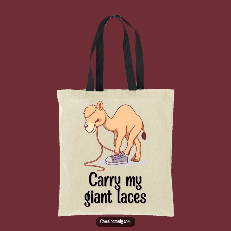 Funny Camel Shoelace Tote Bag: Hilarious Animal Art for Daily Errands