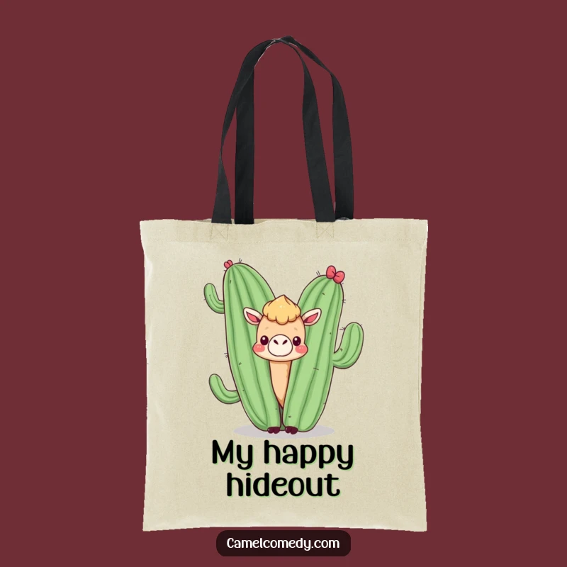 Funny Kawaii Camel Cactus Tote Bag - Hilarious Desert Companion Gift